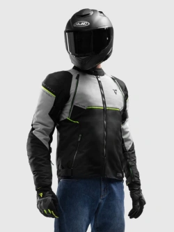Kurtka motocyklowa tekstylna Rebelhorn Swift czarno-szara-fluo