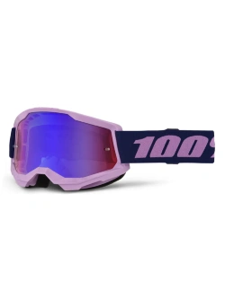 Gogle motocyklowe 100% Strata 2 z szybką lustrzaną fioletowe