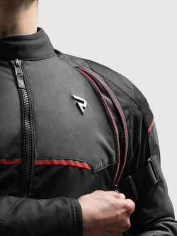 Kurtka motocyklowa tekstylna Rebelhorn Swift czarno-szaro-czerwona