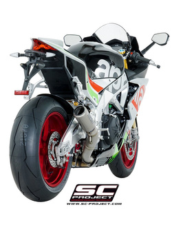 Tłumik CR-T High Position Titanium z siatką na rurze wylotowej SC-Project do Aprilia RSV4 RF/RR 2017