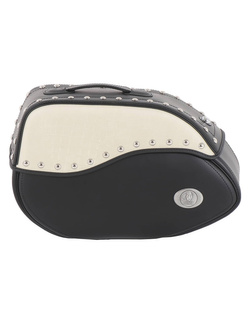 Sakwa skórzana lewa Ivory Hepco&Becker (pojemność: 21L) czarno-beżowa