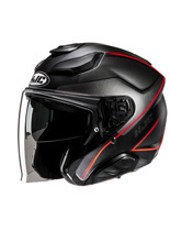 Kask otwarty HJC F31 Ludi czarno-czerwony
