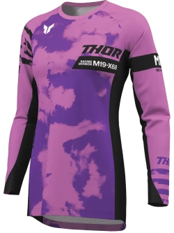 Bluza enduro damska Thor Launchmode Bleach czarno-fioletowa