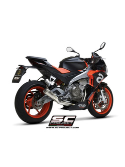 Pełny układ wydechowy SC-Project z tłumikiem motocyklowym CR-T Aprilia Tuono 660 (21-) tytan
