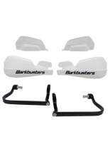 Osłony dłoni Barkbusters VPS z regulowanymi deflektorami, białe + zestaw montażowy BMW, Honda, KTM, Suzuki
