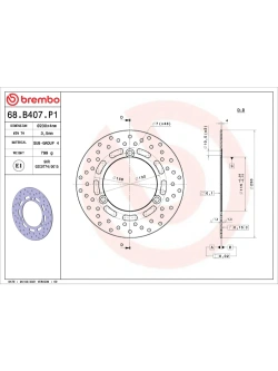 Tarcza Hamulcowa Brembo Serie Oro Fixed Prime Line Yamaha N-Max 125 (15-) [śr. 230 mm]