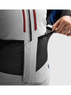 Kurtka motocyklowa damska tekstylna Rebelhorn Hardy 3.0 niebiesko-szaro-czerwona