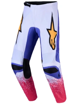 Spodnie cross Alpinestars MX Fluid Drag biało-niebiesko-żółte