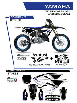 Komplet plastików i naklejek UFO Stokes do Yamahy YZ 125/250 (22-) czarny