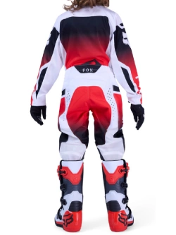 Spodnie cross dziecięce Fox 180 Shield czarno-biało-czerwone