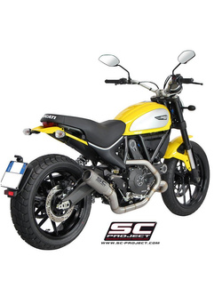 Pełny układ wydechowy SC-Project 2-1, CR-T Titanium / Carbon (Slip-on) - Ducati Scrambler 800 [15-16]