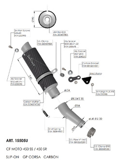 Tłumik motocyklowy LeoVince GP Corsa CF Moto 450 SS/ 450 SR (23-24) [włókno węglowe]