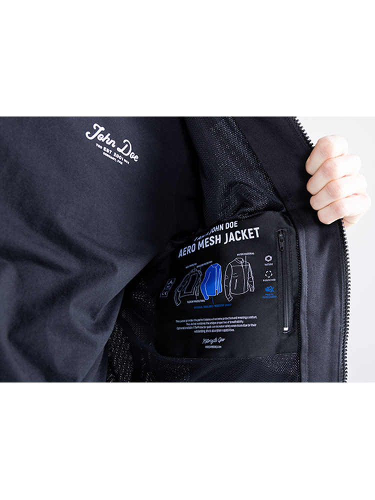Kurtka motocyklowa tekstylna John Doe Aero Mesh czarna