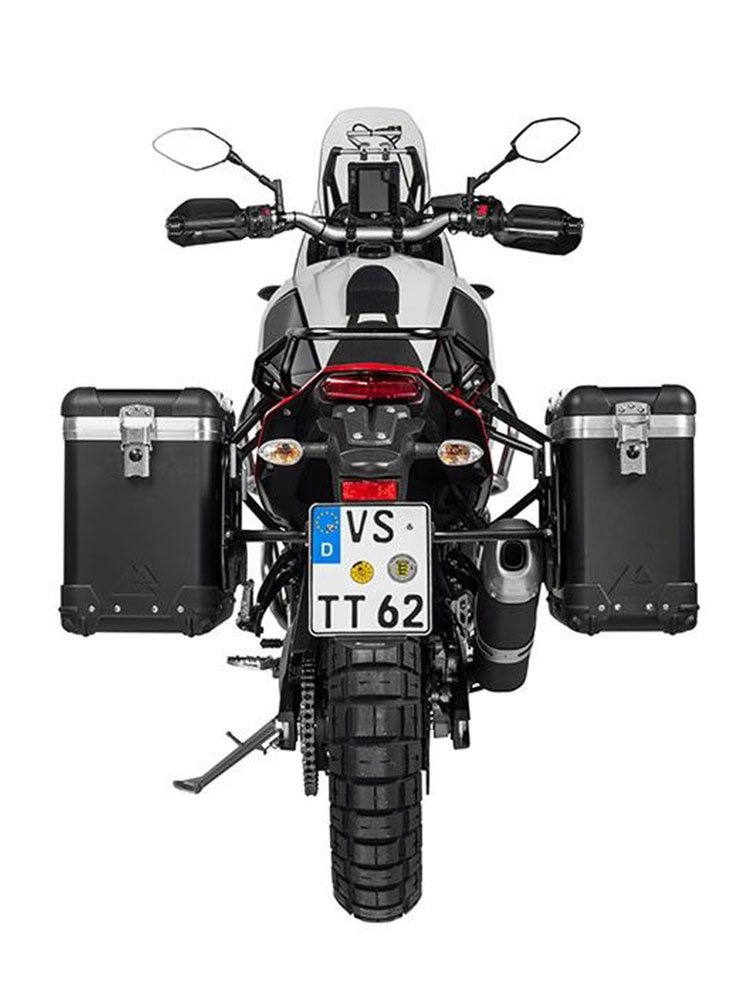 Zestaw: kufry boczne z anodowanego aluminium czarne Zega Pro + stelaże czarne Touratech Yamaha Tenere 700 / World Raid (31+38L)