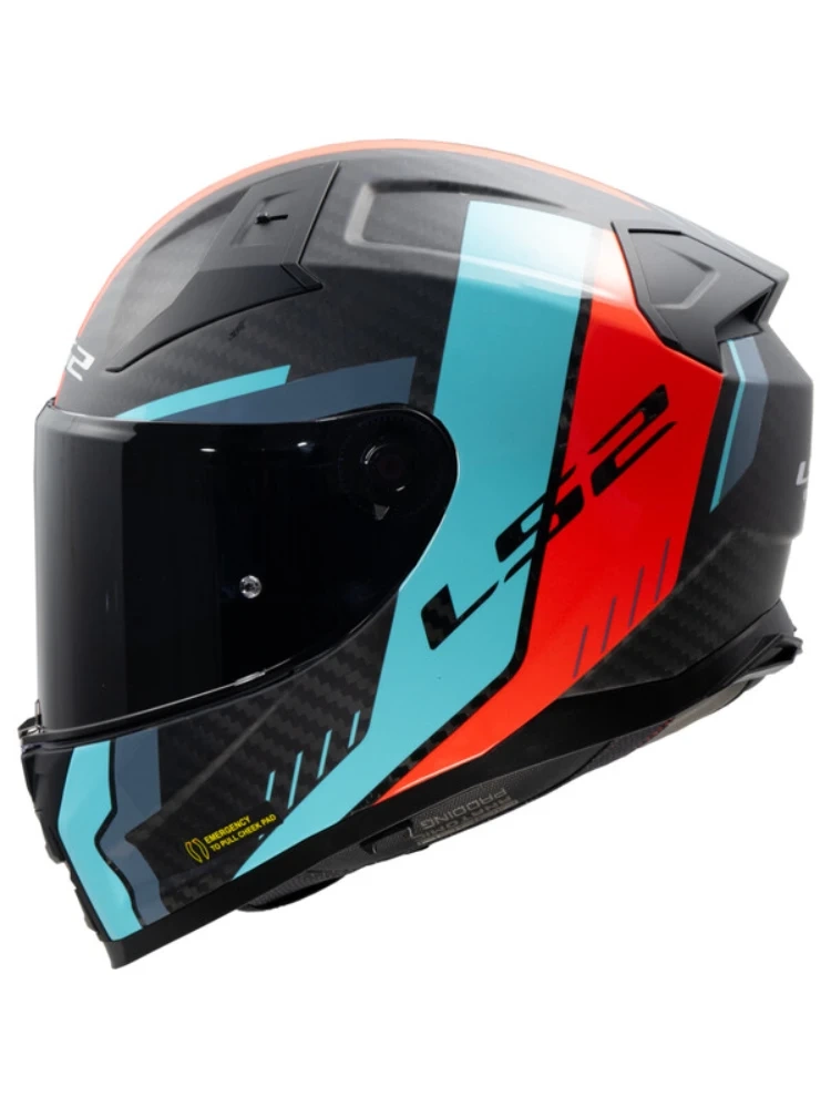 Kask integralny LS2 FF811 Vector II Carbon Grid czarno-niebiesko-czerwony