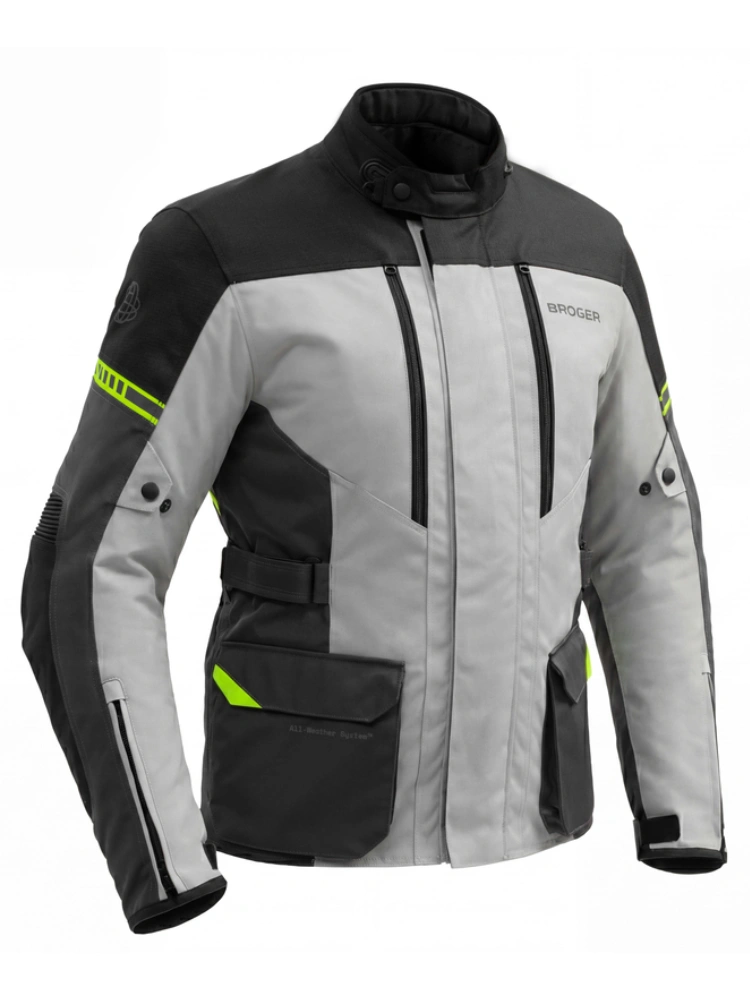 Kurtka motocyklowa tekstylna Broger Overland czarno-fluo-szara