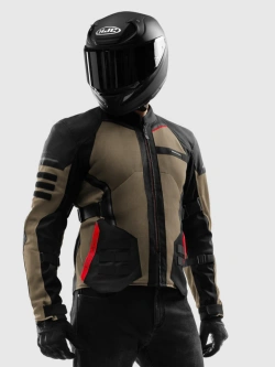 Kurtka motocyklowa tekstylna Rebelhorn Scandal 3 brązowo-czarno-czerwona