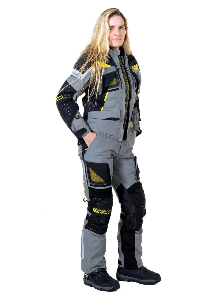 Kurtka motocyklowa damska tekstylna Touratech Companero Rambler Pro szaro-czarno-żółta