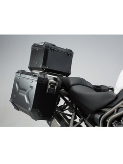 Zestaw: kufry boczne + kufer centralny + stelaże 45/45/37 TRAX ADV do TRIUMPH Tiger 1200 XCa / XCx/ XR / XRt / XRx (17-) srebrne