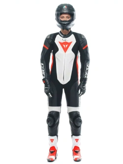 Kombinezon motocyklowy jednoczęściowy damski Dainese Grobnik czarno-czerwono-biały