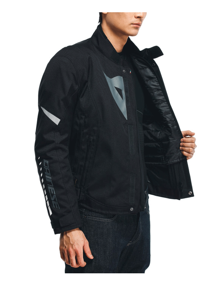 Kurtka motocyklowa tekstylna Dainese Veloce D-Dry czarno-szaro-biała