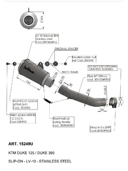 Tłumik motocyklowy LeoVince LV-10 KTM Duke 125/ 390 (21-23) [stal nierdzewna] 