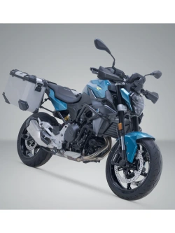 Zestaw: kufry boczne + stelaże PRO TRAX ADV SW-Motech BMW F 900 R/ XR (24-) srebrne [poj.: 2 x 37l]