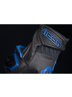 Rękawice motocyklowe Icon Hypersport Short czarno-niebieskie