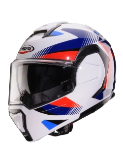 Kask szczękowy Caberg Trip biało-niebiesko-czerwony