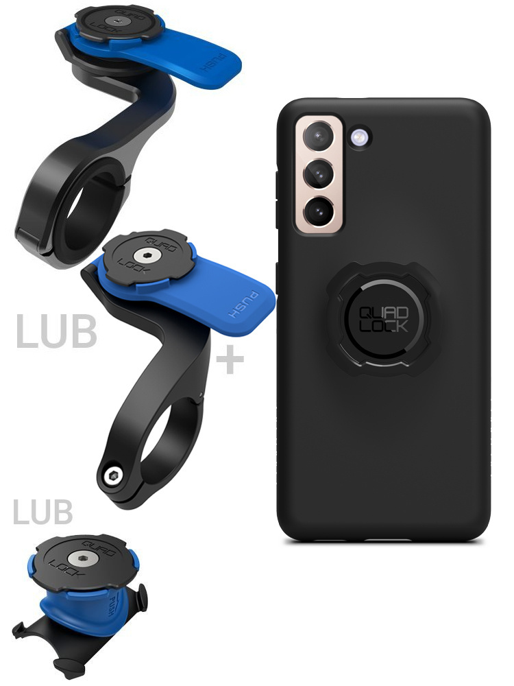 Zestaw rowerowy: Etui na telefon Samsung Galaxy S21+ + mocowanie rowerowe Quad Lock