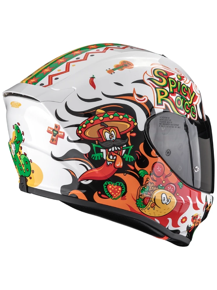 Kask integralny dziecięcy Scorpion EXO-JNR Air Yucatan biało-pomarańczowo-czarny