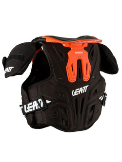 Buzer z osłoną szyi dziecięcy Leatt Fusion 2.0 czarno-pomarańczowy