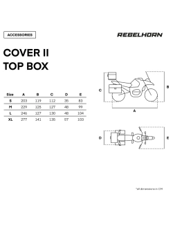 Pokrowiec na motocykl z miejscem na kufer centralny Rebelhorn Shelter czarno-srebrny