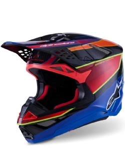 Kask enduro Alpinestars MX Supertech M10 Era niebiesko-czerwony-fluo