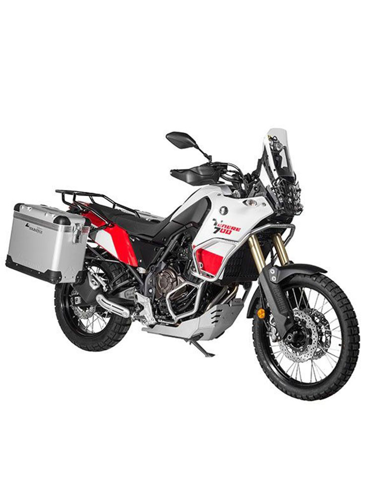 Zestaw: kufry boczne z anodowanego aluminium "And-S" Zega Pro + stelaże czarne Touratech Yamaha Tenere 700 / World Raid (38+45L)