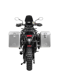 Zestaw: kufry boczne srebrne Zega Mundo + stelaże czarne Touratech Triumph Tiger 900 Rally / Pro / GT / GT Pro (19-) (38+45L)