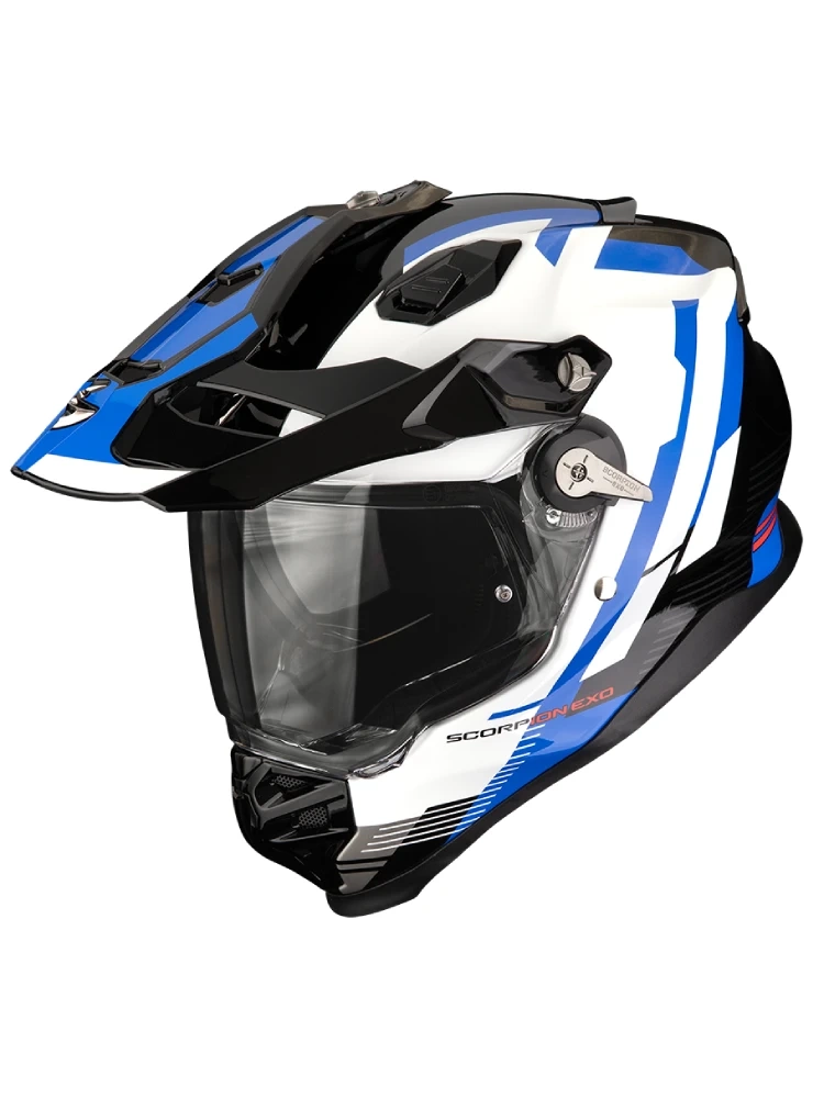 Kask adventure Scorpion ADF-9000 Air Patrol czarno-niebiesko-biały