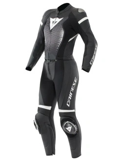 Kombinezon motocyklowy dwuczęściowy damski Dainese Fulminea biało-czarny