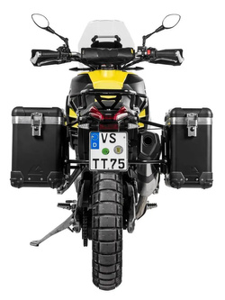 Zestaw: kufry boczne czarne "And-Black" Zega Pro + stelaże czarne Touratech Aprilia Tuareg 660 (21-) [poj.: 31+38l]