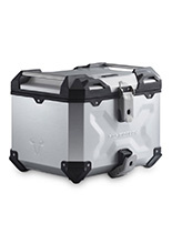 Zestaw: kufer centralny TRAX ADV + stelaż Adventure-rack SW-MOTECH Suzuki V-Strom 1000 / XT WDD0 (16-), V-Strom 1050/XT (19-) , V-Strom 650XT (17-25), V-Strom 1050DE (23-) (pojemność 38 L) srebrny