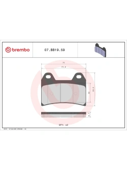Klocki hamulcowe Brembo Genuine BMW/ Ducati/ Moto Guzzi (wybrane modele) [na przód, kpl. na 1 tarczę]