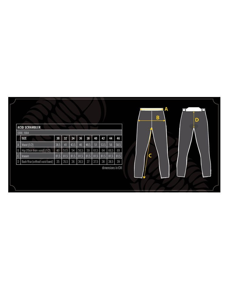 Jeansowe spodnie motocyklowe TRILOBITE Acid Scrambler Khaki 2.0