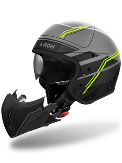 Kask modułowy Airoh J110 Slim czarno-szary-fluo matowy