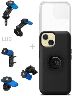 Zestaw na motocykl: etui MAG na telefon iPhone 15 (magnetyczne), wodoodporny pokrowiec MAG oraz mocowanie Quad Lock