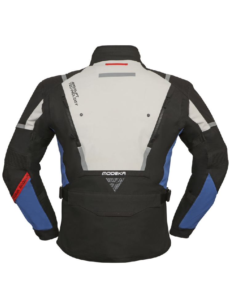 Kurtka motocyklowa tekstylna Modeka Trohn szaro-niebieska