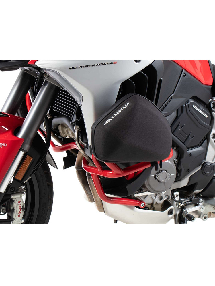 Zestaw: kufry boczne + stelaże Hepco&Becker Xplorer Cutout do Ducati Multistrada V4 / S / S Sport (21-24) srebrny