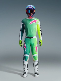 Bluza cross Alpinestars MX Racer Portl zielono-biało-różowa