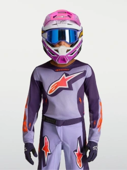 Bluza cross dziecięca Alpinestars MX Fluid Hunt fioletowo-różowa