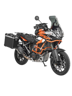 Zestaw: kufry boczne z anodowanego aluminium czarne "And-Black" Zega Evo + stelaże czarne Touratech KTM 1050 Adventure/1090 Adventure/1290 Super Adventure (-20)/1190 Adventure/R (31+38L)