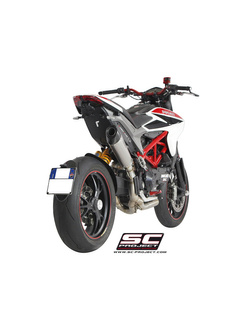 Pełny układ wydechowy SC-Project 2-1 z tłumikiem Oval Tytan (Wysoka Pozycja) - Ducati Hypermotard 821 [13-16]